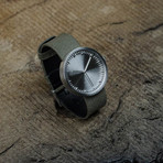 Tube Watch D42 // Steel // Sand Cordura + Leather (Black Leather)