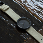 Tube Watch D42 // Black // Sand Cordura + Leather (Black Leather)