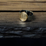 Tube Watch D38 // Brass // Gray Cordura + Leather (Black Leather)