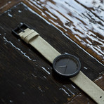 Tube Watch D38 // Black // Sand Cordura + Leather (Black Leather)