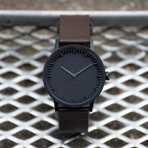 Tube Watch T32 // Black // Sand Nato (Black Leather)