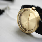 Tube Watch D38 // Brass // Gray Cordura + Leather (Black Leather)