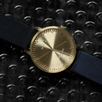 Tube Watch T32 // Brass // Gray Nato (Black Leather)