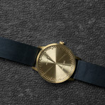 Tube Watch T32 // Brass // Gray Nato (Black Leather)