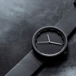 Tube Watch D38 // Black // Sand Cordura + Leather (Black Leather)