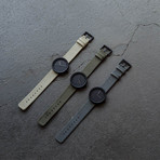 Tube Watch D38 // Black // Sand Cordura + Leather (Black Leather)