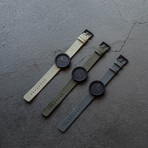 Tube Watch D42 // Black // Sand Cordura + Leather (Black Leather)