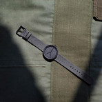 Tube Watch D42 // Black // Sand Cordura + Leather (Black Leather)