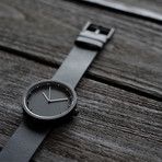 Tube Watch D38 // Black // Sand Cordura + Leather (Black Leather)