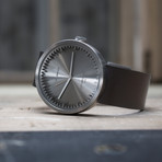 Tube Watch D42 // Steel // Sand Cordura + Leather (Black Leather)