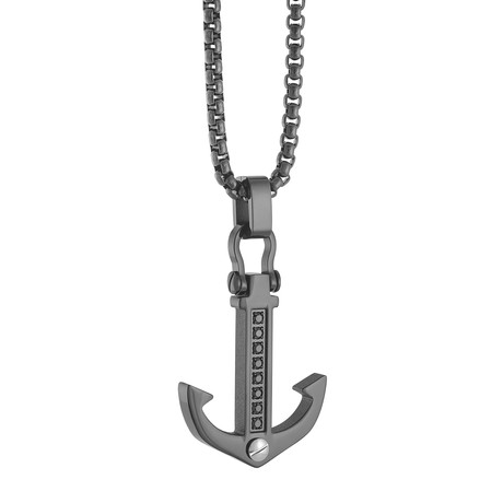 Anchor Necklace // Black