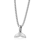 Whale Tail Necklace // Silver