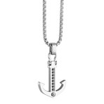 Anchor Necklace // Silver + Black