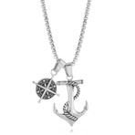 Anchor + North Star Necklace // Silver