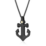 Anchor Necklace // Black + Gold