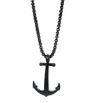 Matte Anchor Necklace // Black