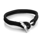 Whale Tail Clasp Bracelet // Black + Silver