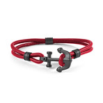 Matte Anchor Bracelet // Red + Black (M)