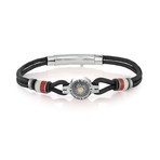 Compass Bracelet // Black + Silver