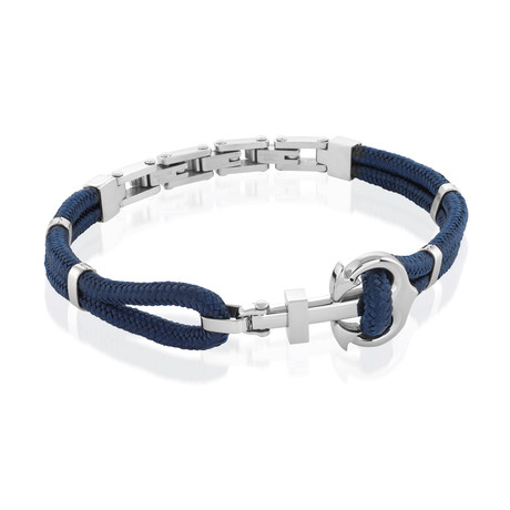 Anchor Bracelet // Blue + Silver