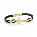 Anchor Bracelet // Black + Gold (Small)