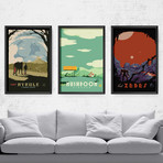 Video Game Destination Series // Zelda + Mario + Metroid (11"W x 17"H)