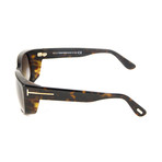 Tom Ford // Men's Gradient Rectangular 664689738755 Sunglasses // Tortoise Shell