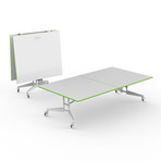 Nomad Sport Conference Table 9 // Dry Erase + Power Module (White + Tangerine)