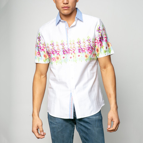 Briarwood Short Sleeve Woven Novelty Shirt // White (S)