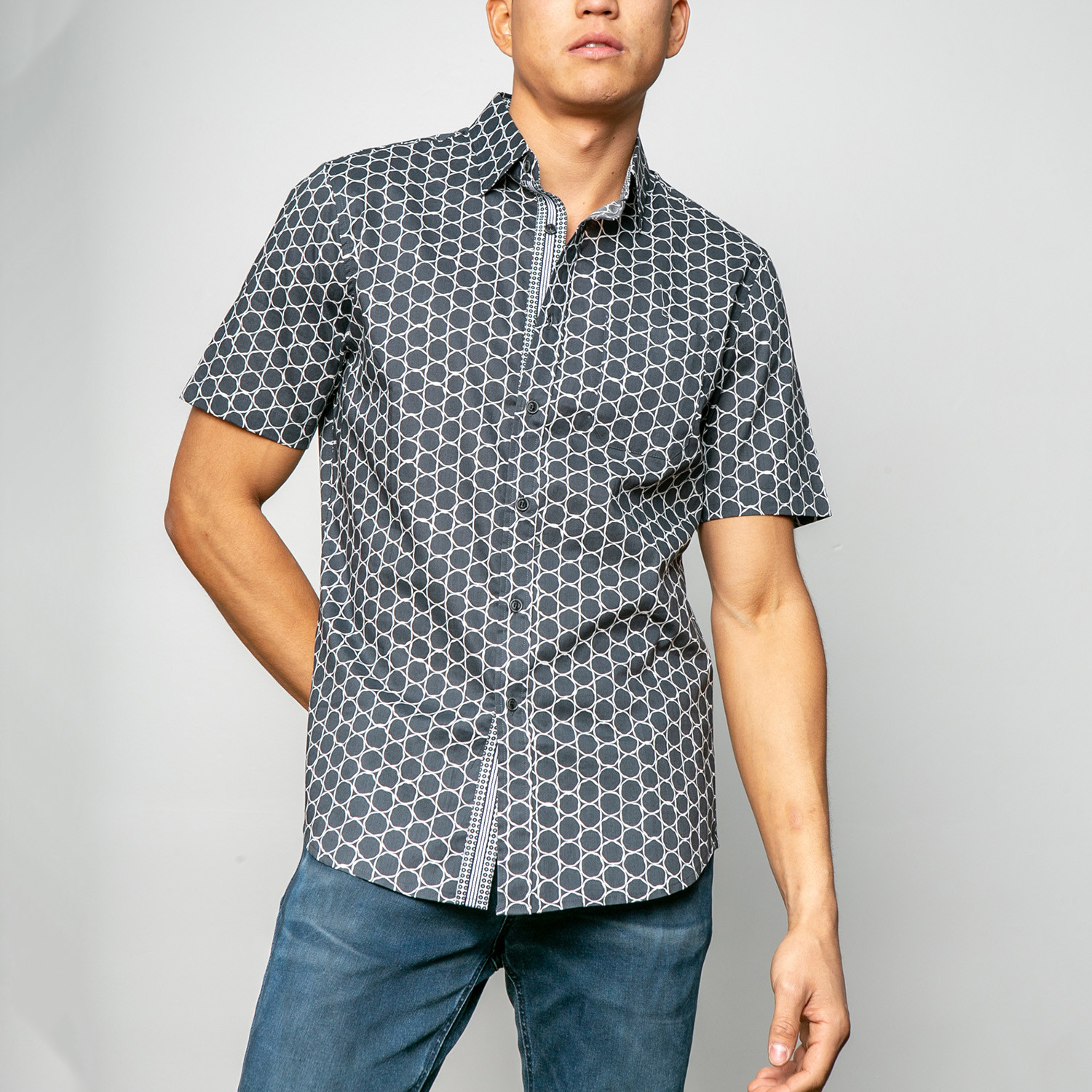 Amistad Short Sleeve Woven Shirt // Gray (XL) - Smash Trends - Touch of ...