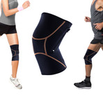 Unisex Copper Infused Compression Knee Sleeve with Zipper // Black