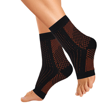 Copper-Infused Plantar Fasciitis Compression Foot Sleeves // 1-Pair // Gold (Small/Medium)
