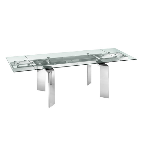 REAGAN // Motorized Dining Table // Clear Glass