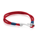 Fish Hook Nylon Bracelet // Red + Blue (M)