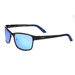 Hydra Polarized Sunglasses // Silver Frame + Silver Lens (Black Frame + Blue Lens)