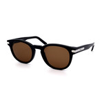 Men's SF935S-001 Round Sunglasses // Black + Silver + Brown