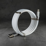 Anti-Tangle Cable // Smoke White (USB-C To USB-A // 3.3 ft)