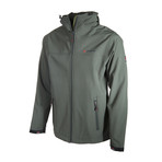 Hooded Zip Up Jacket // Green (XL)