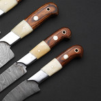 Chef Knives // Set Of 6 Pieces // Dark Natural Rosewood