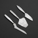 Full Damascus Cheese Knives // Set of 3