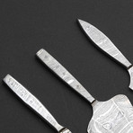Full Damascus Cheese Knives // Set of 3