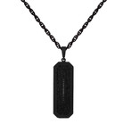 Tag Pendant Necklace // Matte Black