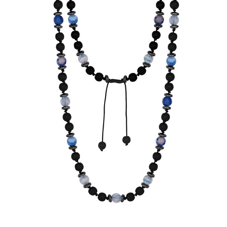 Bead Necklace // Black + Blue