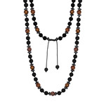 Bead Necklace // Black + Brown