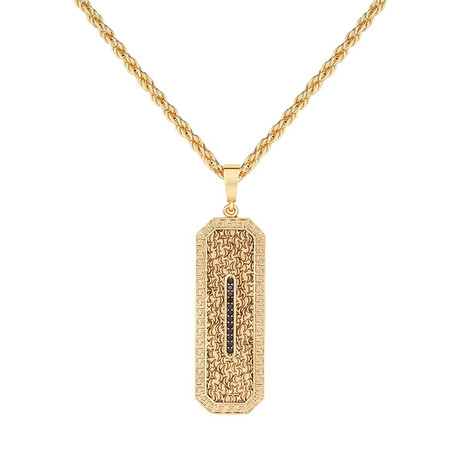 Tag Pendant Necklace // Gold