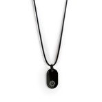Silicone Round Tag Necklace // Black