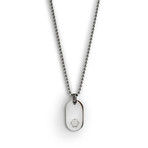 Steel Round Tag Necklace // Silver