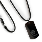 Silicone Engraved Tag Necklace // Black