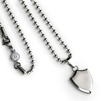 Steel Amulet Necklace // Silver