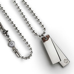Steel Pendant Necklace // Silver